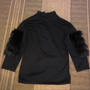 Furry Sleeve Shirt